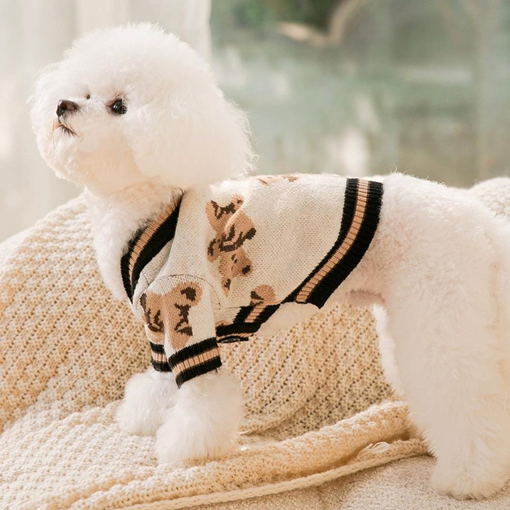 Dog Sweaters Are Cute Bear Pattern Dog Clothes For Puppies, Warm Dog Coats For Winter, Chihuahua Dog Clothing, And Lightweight Sweaters For Pet Cats In Autumn