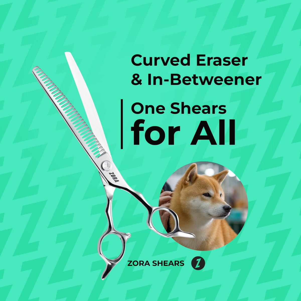 Zora Pet Grooming Curved Blender Shear - Model A-7533C
