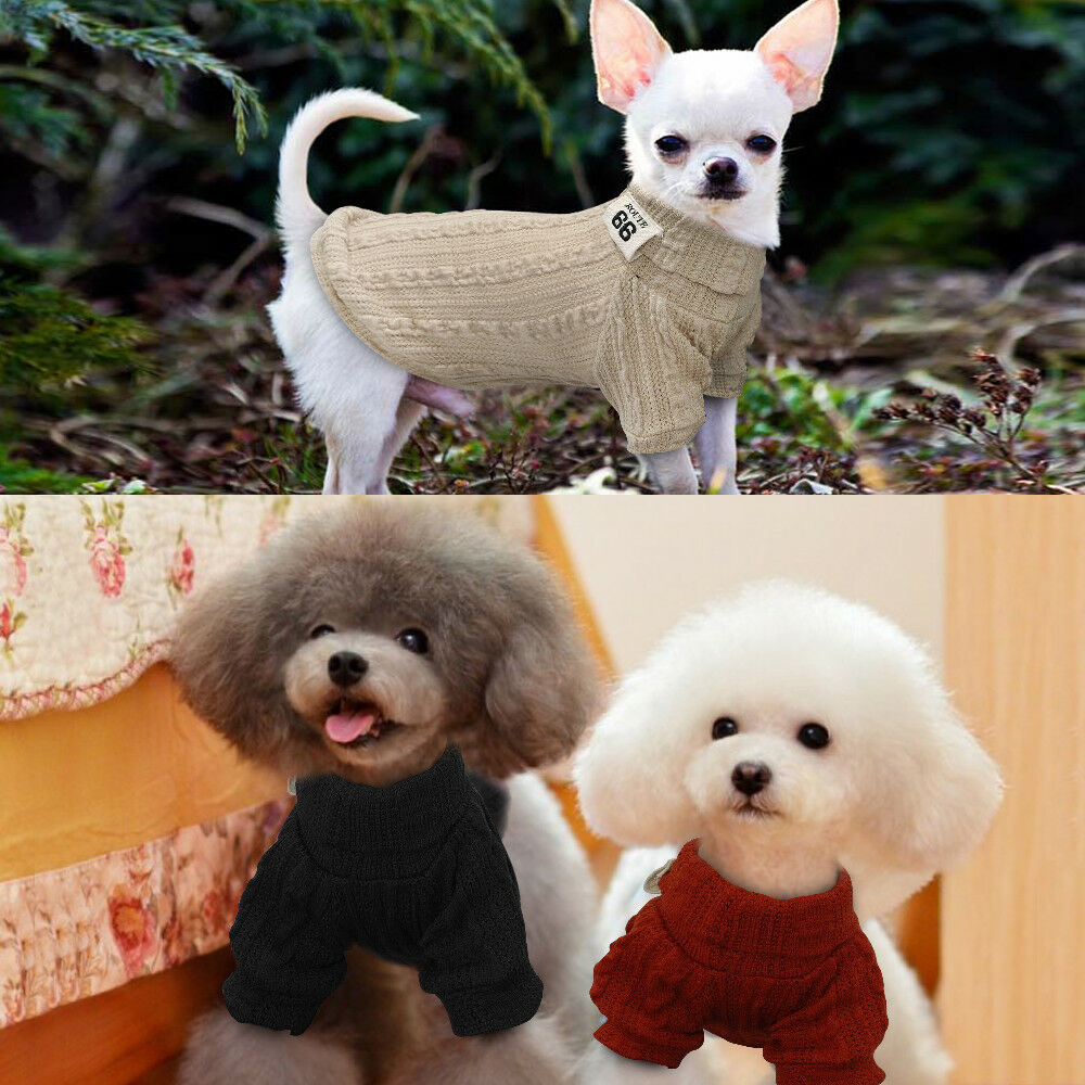 Winter Warm Knitted Turtleneck Sweater for Small Dogs or Cats